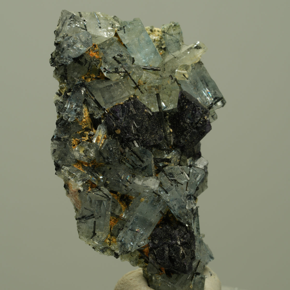 Aquamarin, Fluorit, Schörl Turmalin, Muskovit Stufe Erongo, Namibia 37*21*9mm #14922
