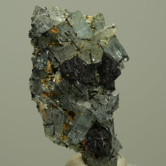 Aquamarin, Fluorit, Schörl Turmalin, Muskovit Stufe Erongo, Namibia 37*21*9mm #14922