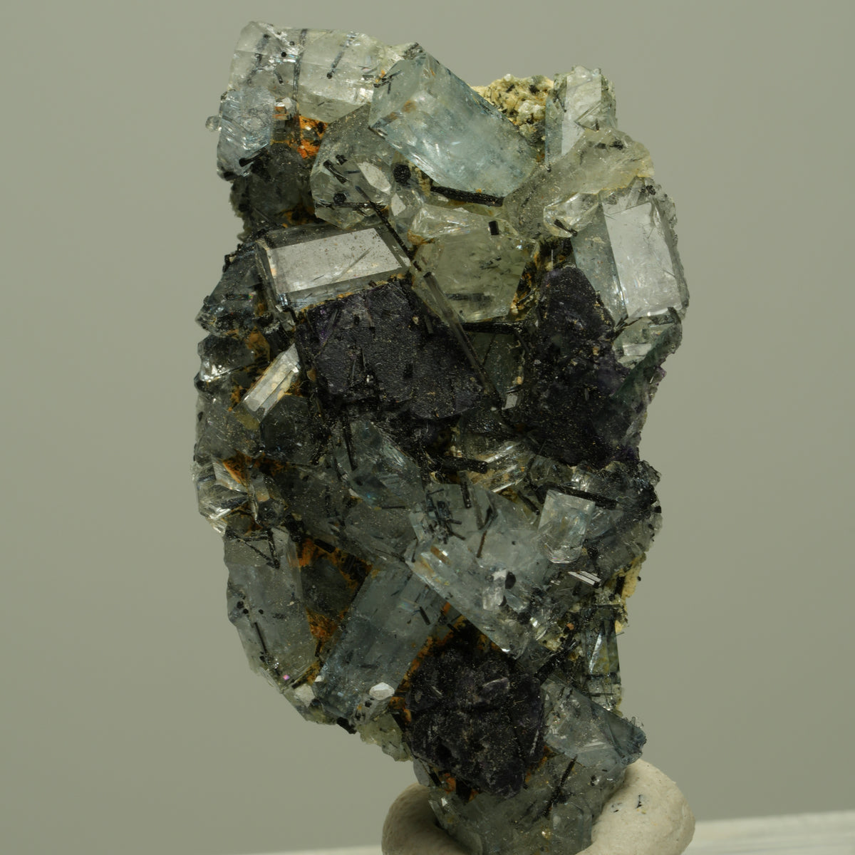 Aquamarin, Fluorit, Schörl Turmalin, Muskovit Stufe Erongo, Namibia 37*21*9mm #14922