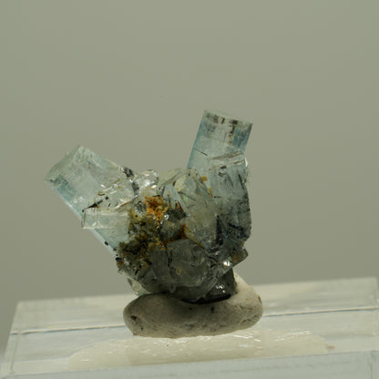 Aquamarin, Schörl Turmalin, Muskovit Stufe Erongo, Namibia 18*17*9mm #14924