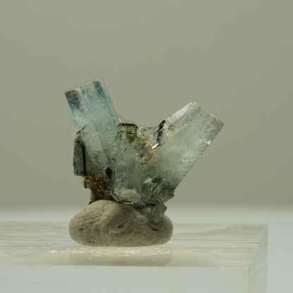 Aquamarin, Schörl Turmalin, Muskovit Stufe Erongo, Namibia 18*17*9mm #14924