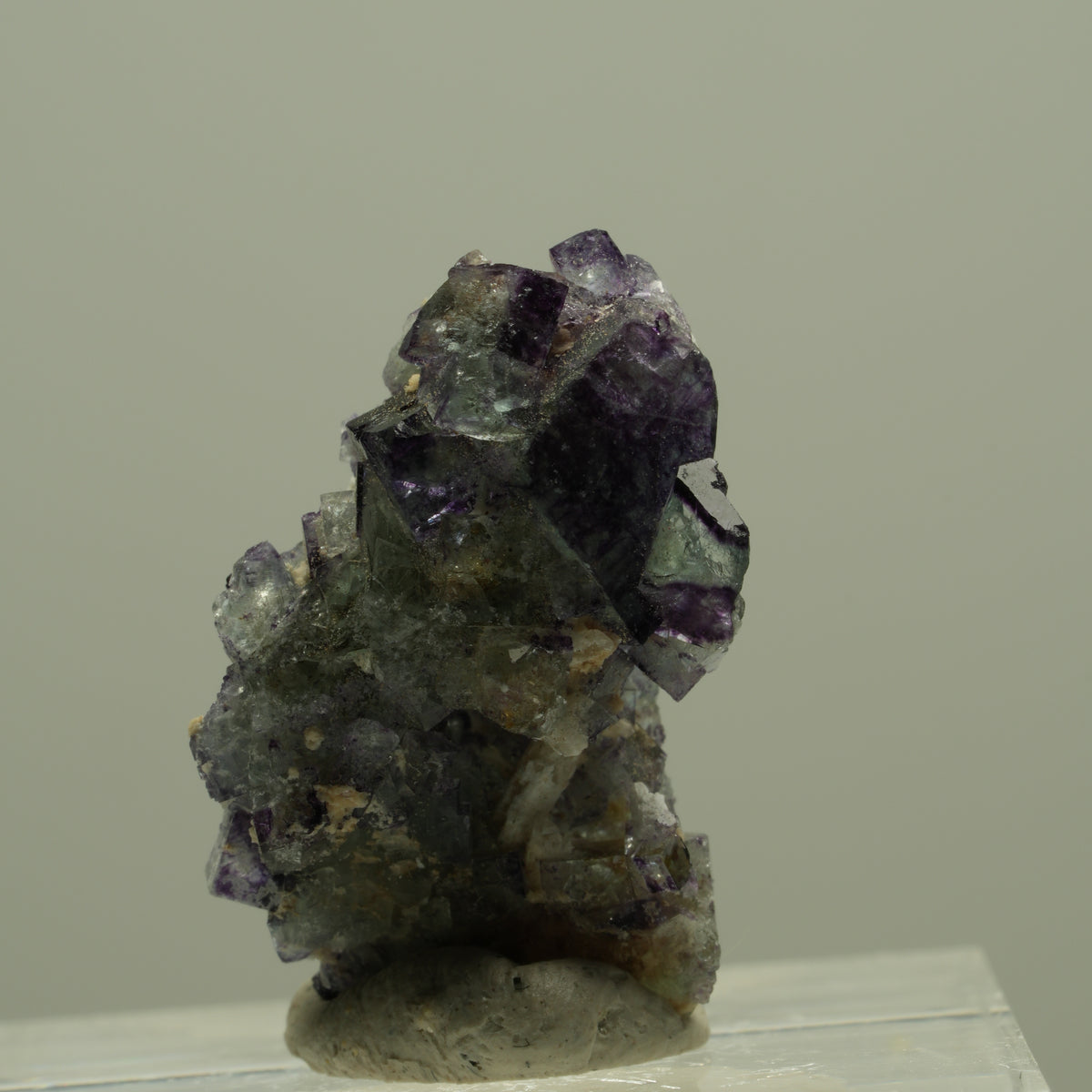 Seltene Phantom Fluorit, Orthoklas, Quarz Stufe Erongo, Namibia 24*15*12mm #14925