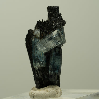 Aquamarin, Fluorit, Schörl Turmalin Stufe Erongo, Namibia 31*18*10mm #14927