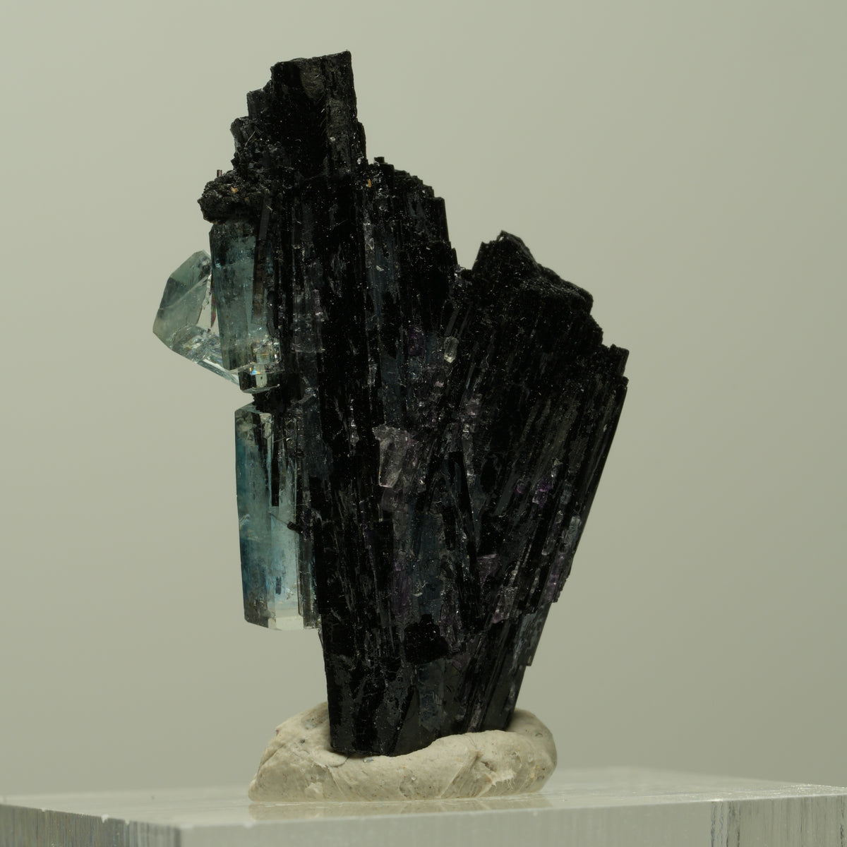 Aquamarin, Fluorit, Schörl Turmalin Stufe Erongo, Namibia 31*18*10mm #14927