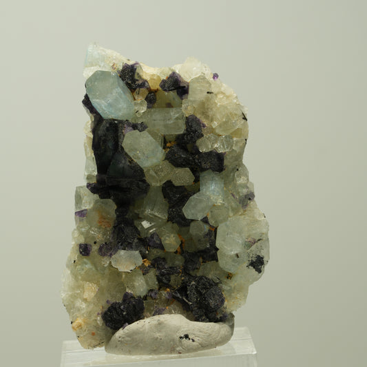 Aquamarin, Fluorit, Schörl Turmalin Stufe Erongo, Namibia 52*32*15mm #14929