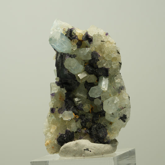Aquamarin, Fluorit, Schörl Turmalin Stufe Erongo, Namibia 52*32*15mm #14929