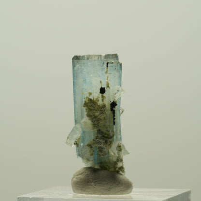 Seltene Aquamarin DT, Fluorit, Muskovit Stufe Erongo, Namibia 29*14*13mm #14930