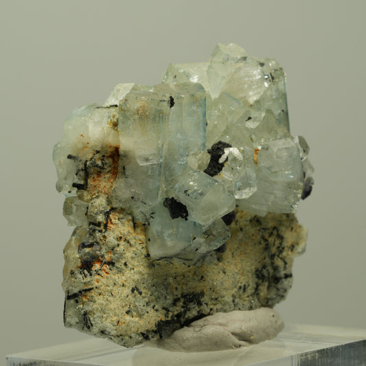 Aquamarin, Fluorit, Schörl Turmalin, Muskovit Stufe Erongo, Namibia 39*31*24mm #14935