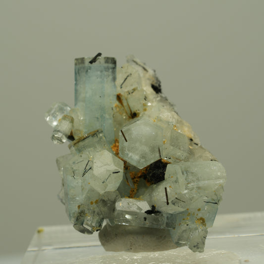 Aquamarin, Fluorit, Schörl Turmalin, Muskovit Stufe Erongo, Namibia 29*19*16mm #14938