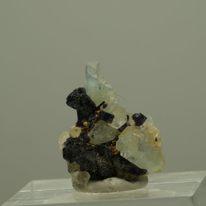 Aquamarin, Fluorit, Schörl Turmalin, Orthoklas Stufe Erongo, Namibia 22*16*16mm #14949
