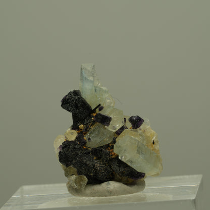 Aquamarin, Fluorit, Schörl Turmalin, Orthoklas Stufe Erongo, Namibia 22*16*16mm #14949