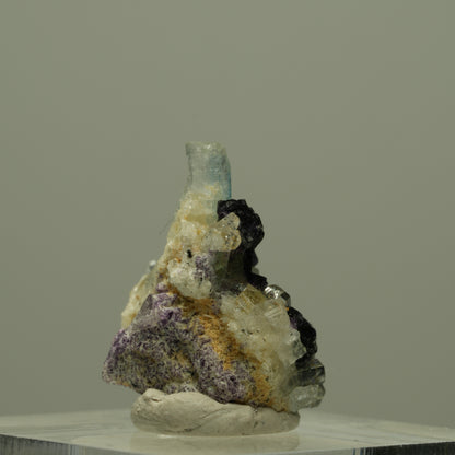 Aquamarin, Fluorit, Schörl Turmalin, Orthoklas Stufe Erongo, Namibia 22*16*16mm #14949