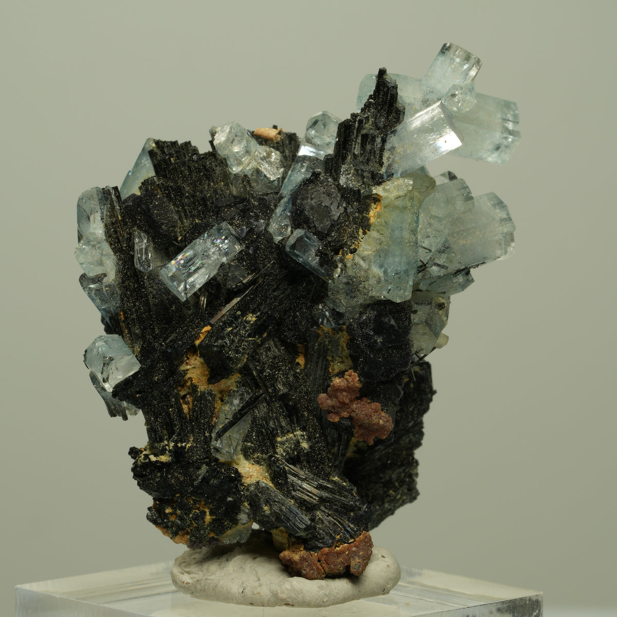 Aquamarin, Fluorit, Schörl Turmalin, Muskovit Stufe Erongo, Namibia 45*37*19mm #14952