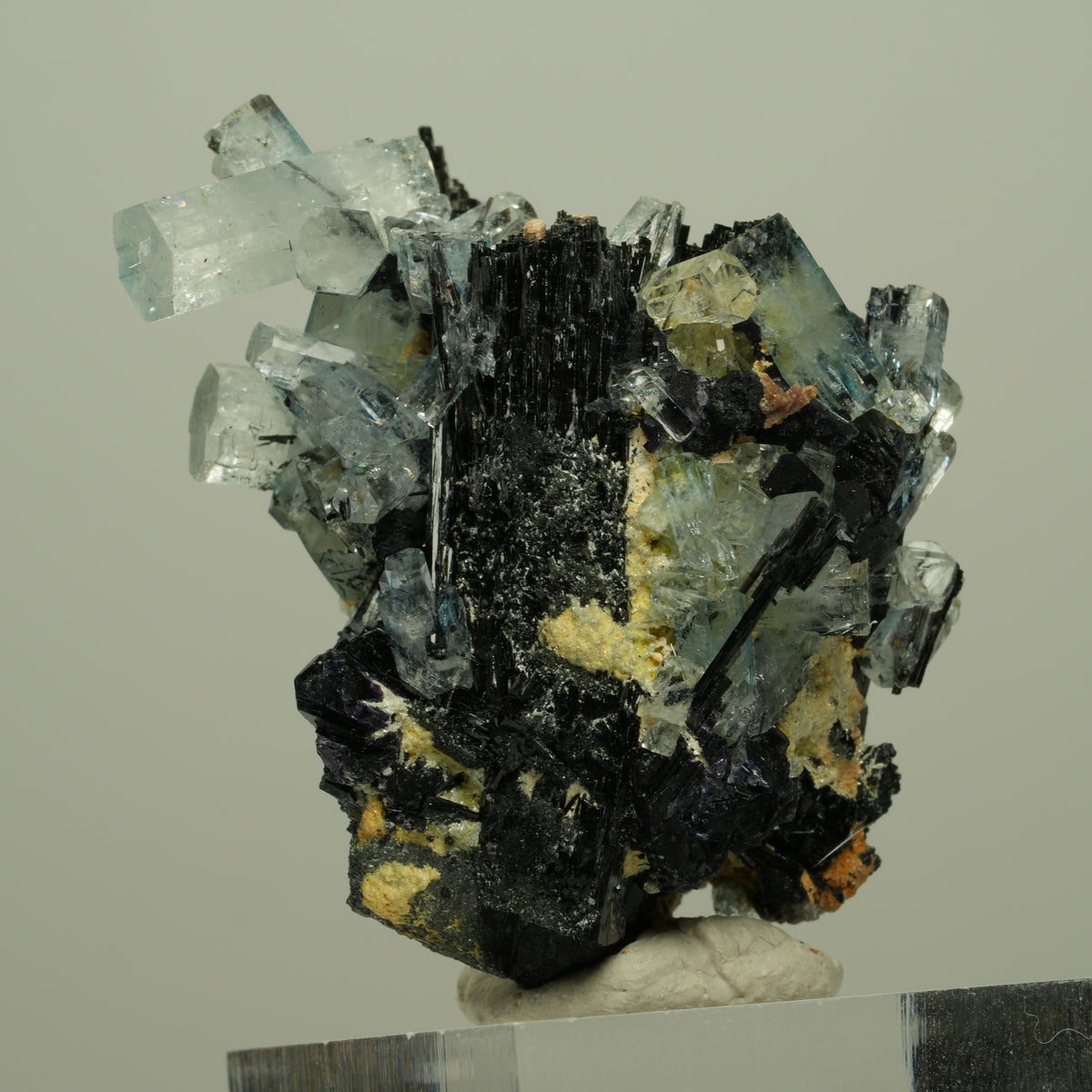 Aquamarin, Fluorit, Schörl Turmalin, Muskovit Stufe Erongo, Namibia 45*37*19mm #14952