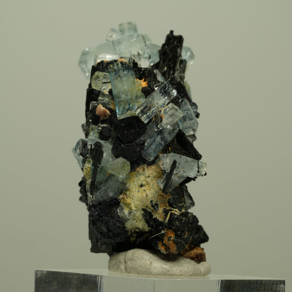 Aquamarin, Fluorit, Schörl Turmalin, Muskovit Stufe Erongo, Namibia 45*37*19mm #14952