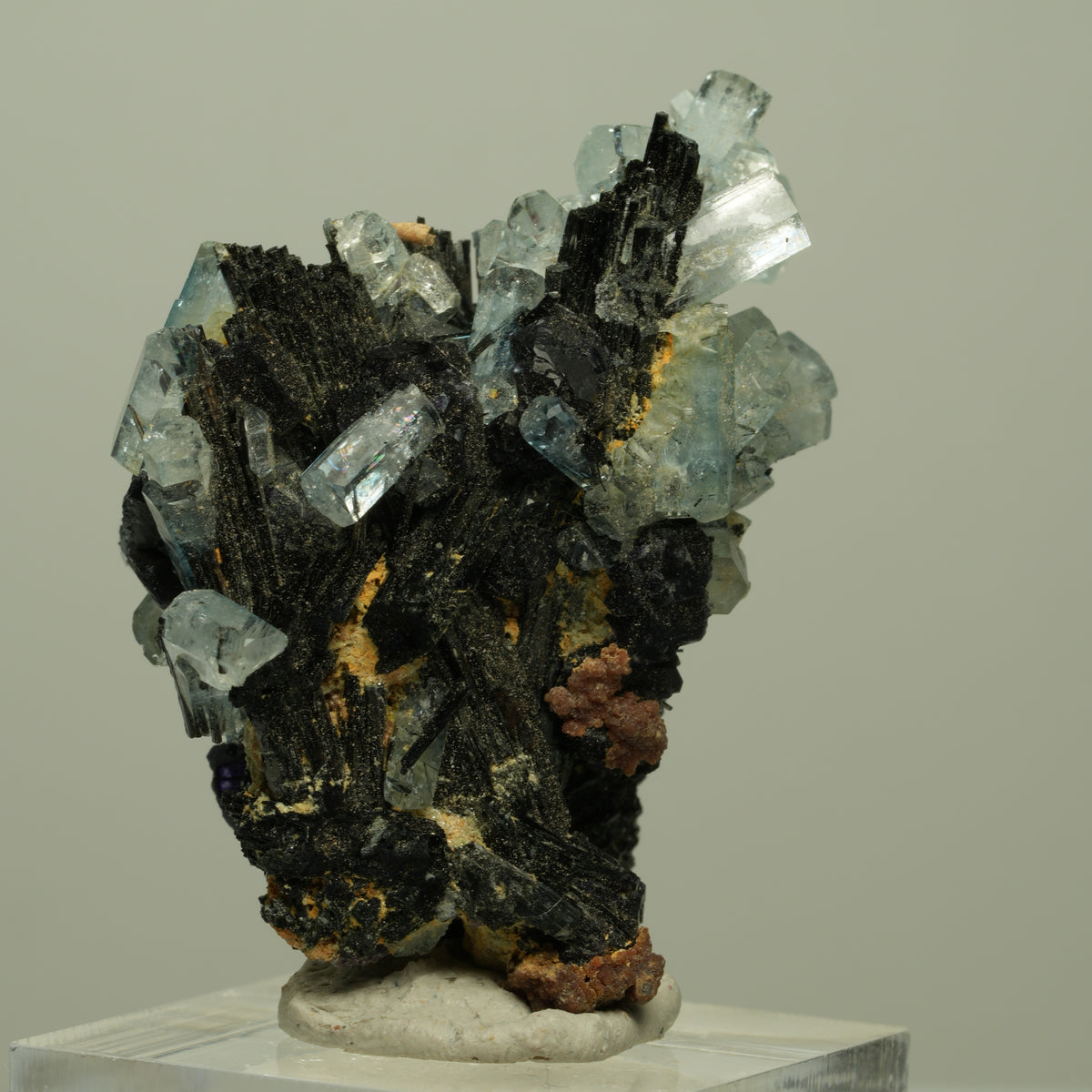 Aquamarin, Fluorit, Schörl Turmalin, Muskovit Stufe Erongo, Namibia 45*37*19mm #14952