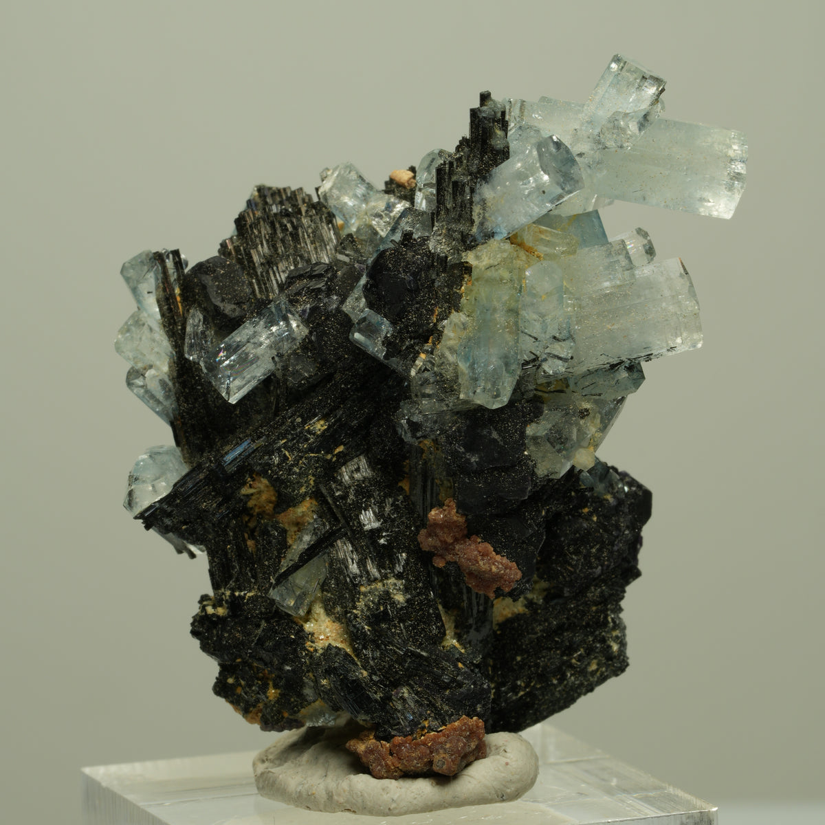 Aquamarin, Fluorit, Schörl Turmalin, Muskovit Stufe Erongo, Namibia 45*37*19mm #14952