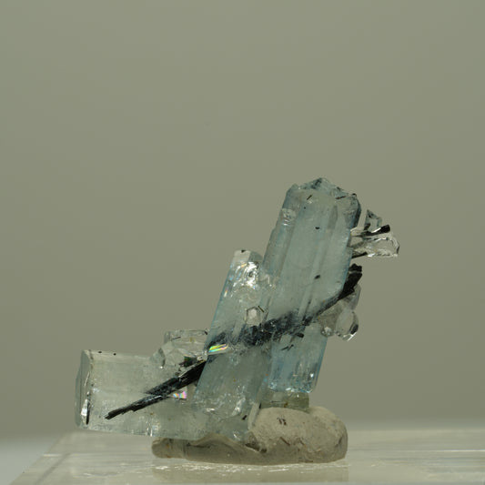Seltene Aquamarin, Schörl Turmalin Stufe Erongo, Namibia 24*14*10mm #14954