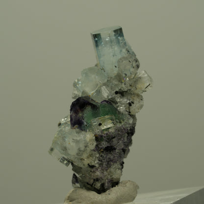 Aquamarin, Fluorit, Schörl Turmalin Stufe Erongo, Namibia 29*20*14mm #14956
