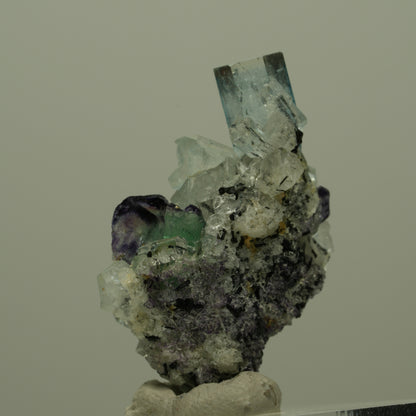Aquamarin, Fluorit, Schörl Turmalin Stufe Erongo, Namibia 29*20*14mm #14956