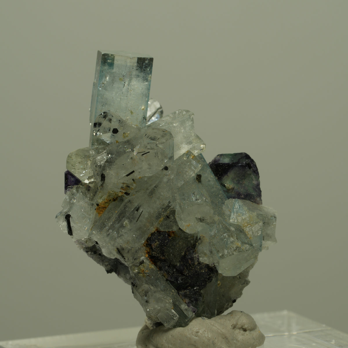 Aquamarin, Fluorit, Schörl Turmalin Stufe Erongo, Namibia 29*20*14mm #14956