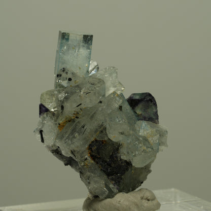 Aquamarin, Fluorit, Schörl Turmalin Stufe Erongo, Namibia 29*20*14mm #14956