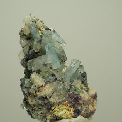 Aquamarin, Fluorit, Schörl Turmalin, Orthoklas Stufe Erongo, Namibia 64*42*33mm #14960