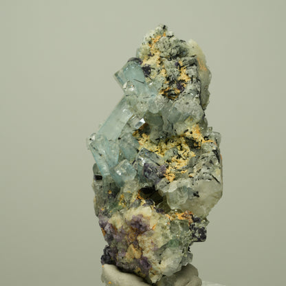 Aquamarin, Fluorit, Schörl Turmalin, Orthoklas Stufe Erongo, Namibia 64*42*33mm #14960