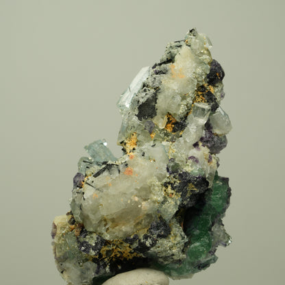 Aquamarin, Fluorit, Schörl Turmalin, Orthoklas Stufe Erongo, Namibia 64*42*33mm #14960