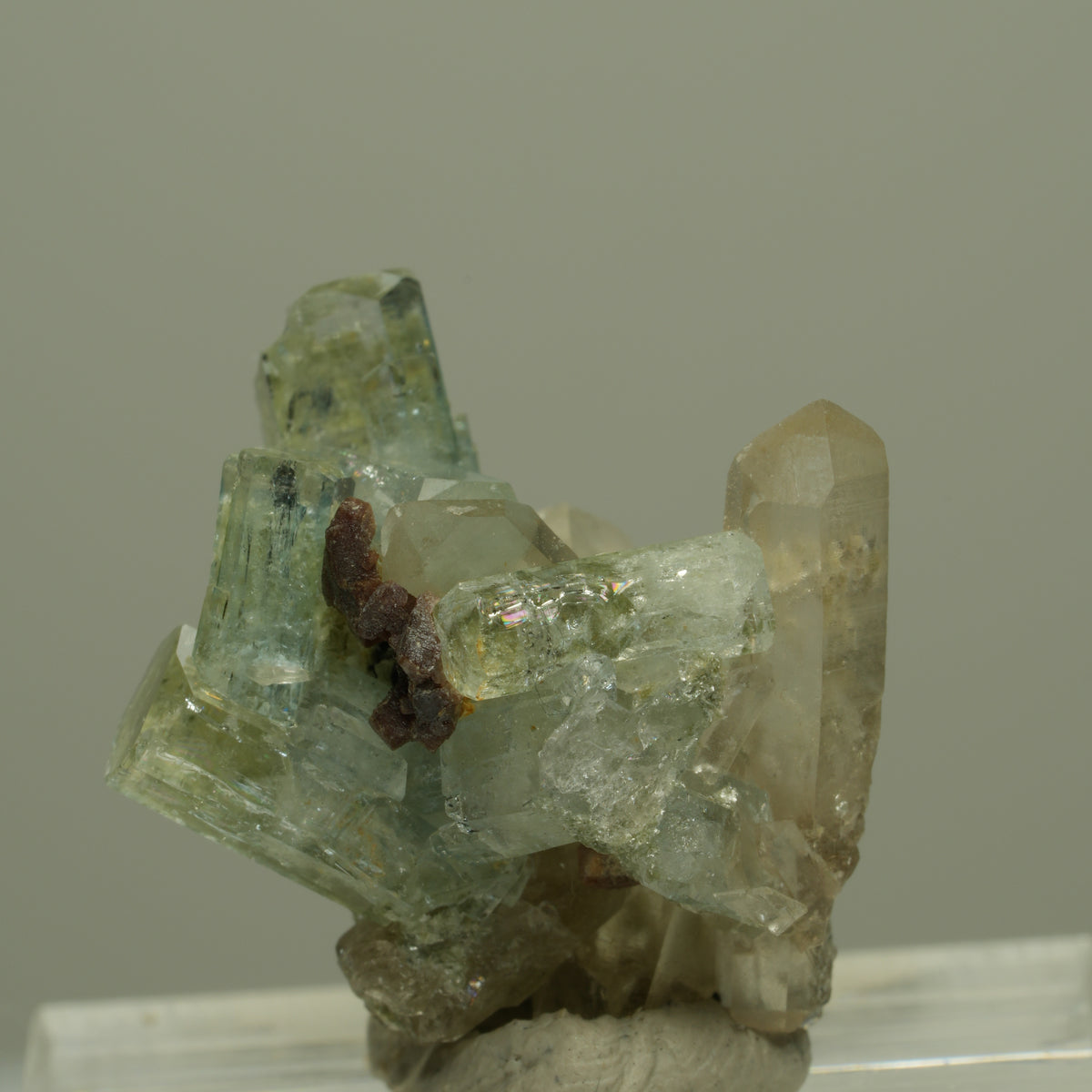 Seltene Aquamarin, Muskovit, Rauchquarz Stufe Erongo, Namibia 23*22*15mm #14966