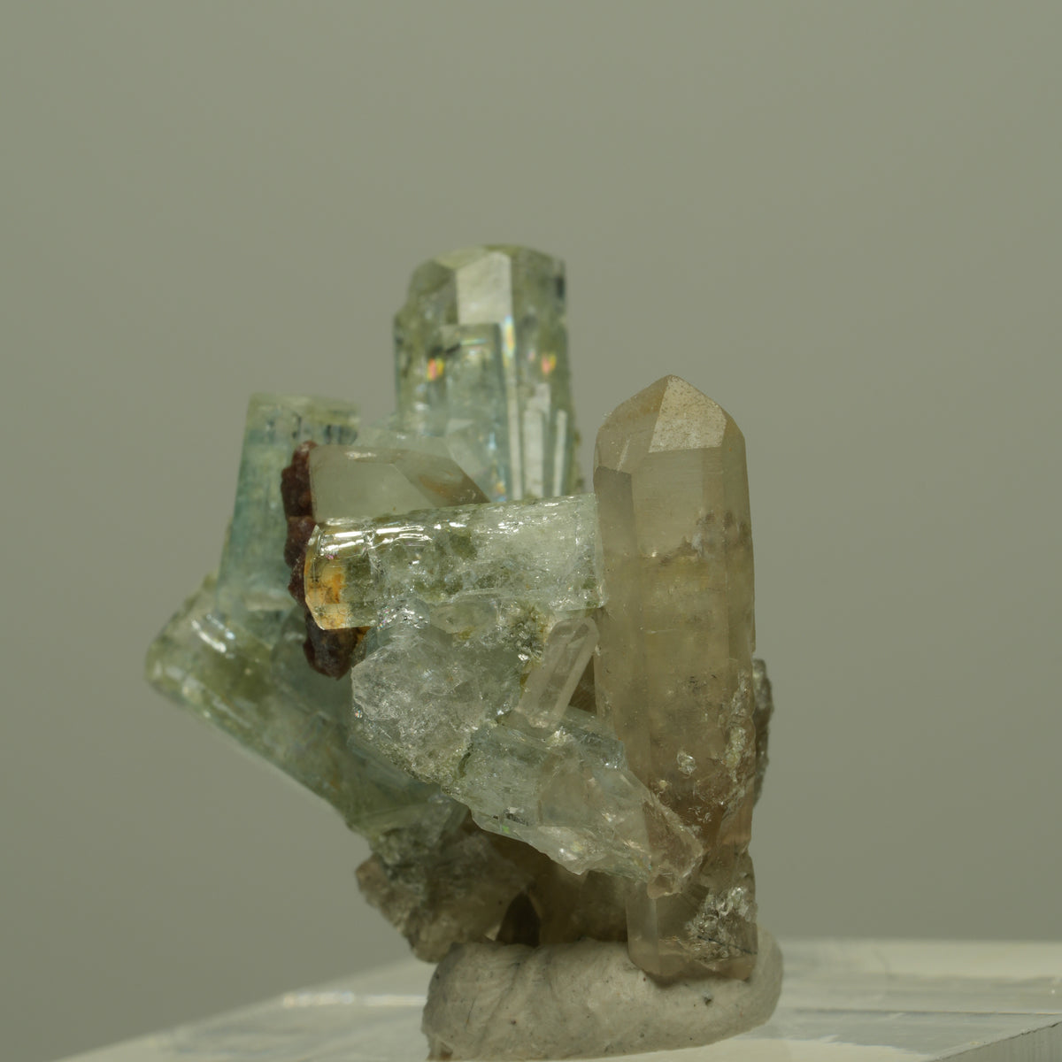 Seltene Aquamarin, Muskovit, Rauchquarz Stufe Erongo, Namibia 23*22*15mm #14966