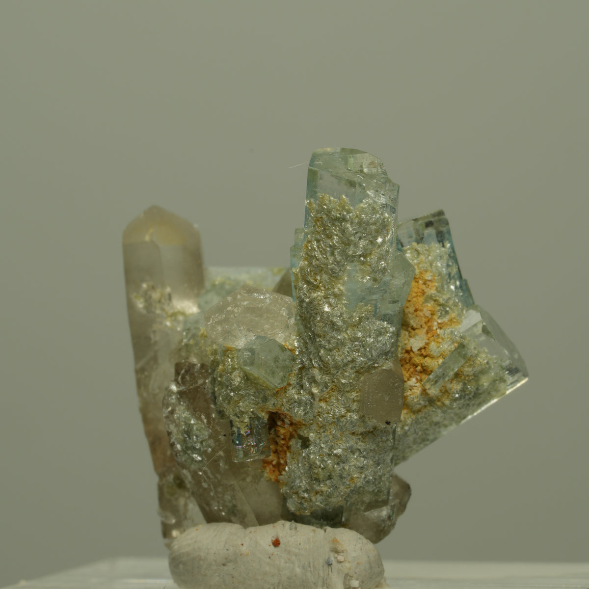 Seltene Aquamarin, Muskovit, Rauchquarz Stufe Erongo, Namibia 23*22*15mm #14966