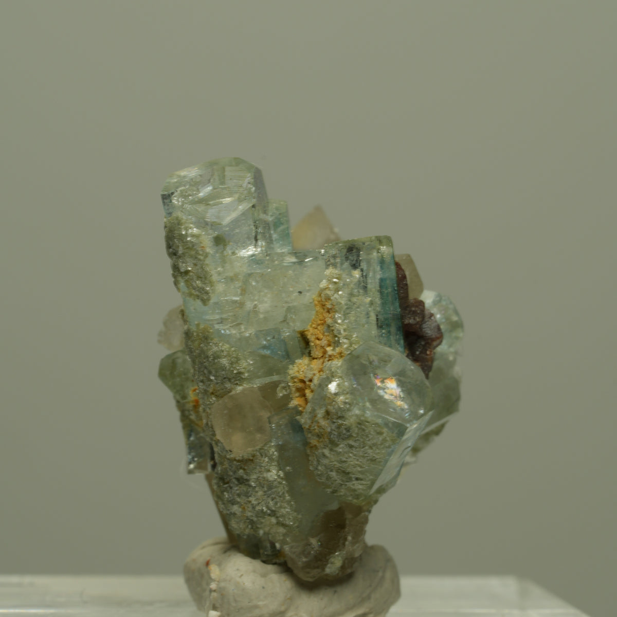 Seltene Aquamarin, Muskovit, Rauchquarz Stufe Erongo, Namibia 23*22*15mm #14966