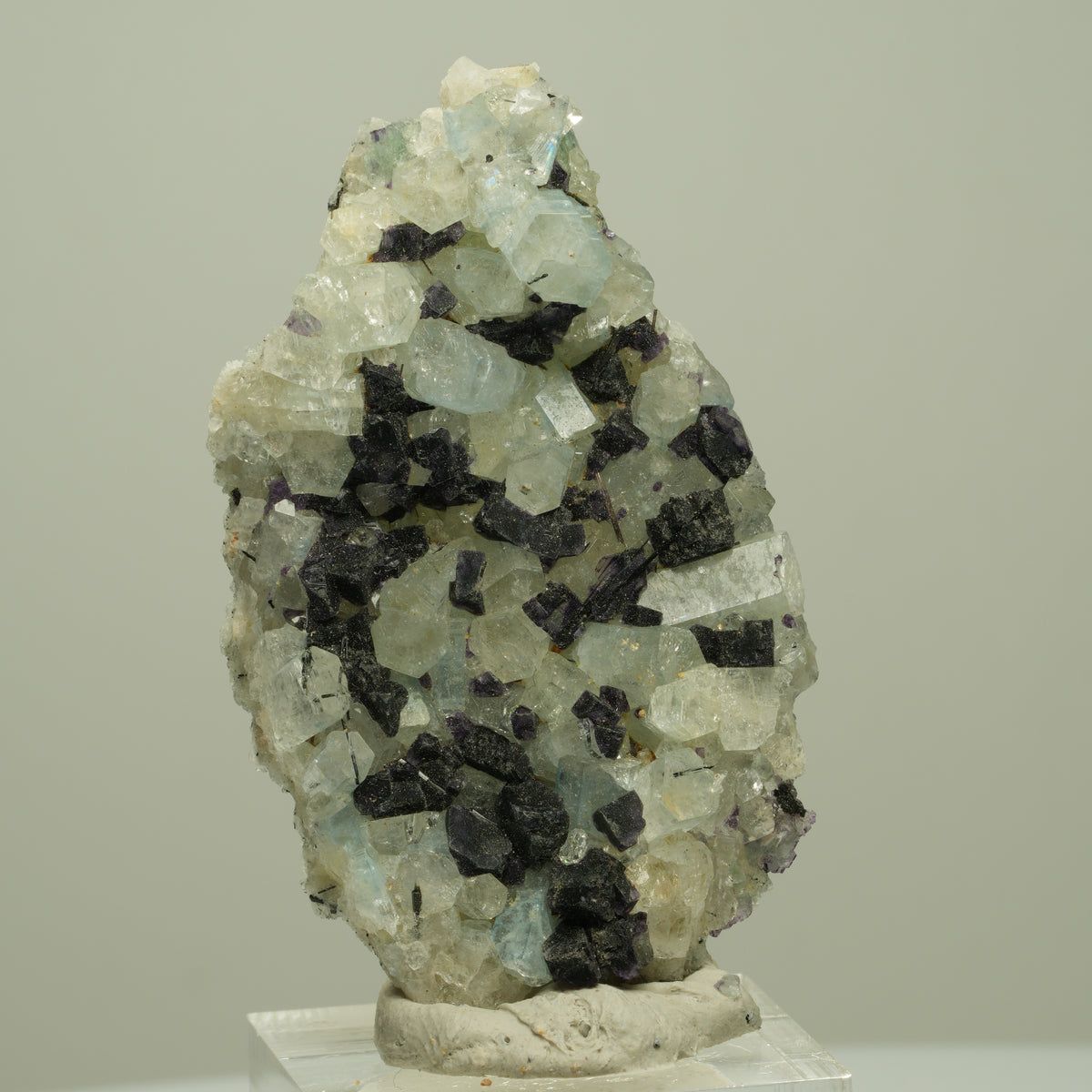 Aquamarin, Fluorit, Schörl Turmalin Stufe Erongo, Namibia 56*33*13mm #14968