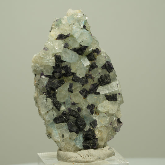 Aquamarin, Fluorit, Schörl Turmalin Stufe Erongo, Namibia 56*33*13mm #14968