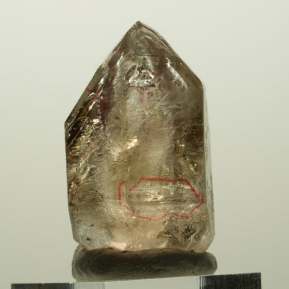 Enhydro Skelett Fenster Phantom Rauchquarz Zepter, 4x Blase Goboboseb, Namibia 43*27*25mm #14980