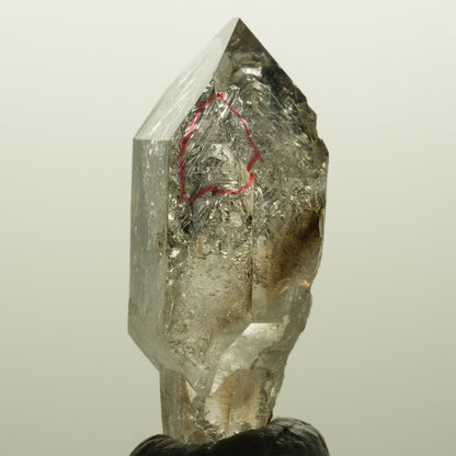 Enhydro Skelett Fenster Phantom Rauchquarz Zepter, 1x Blase Goboboseb, Namibia 46*23*17mm #14982