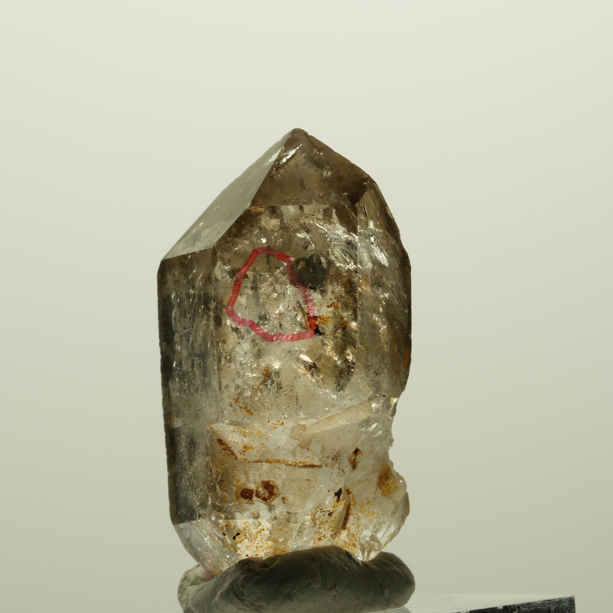 Enhydro Phantom Rauchquarz Skelett Doppelender, 2x Blase Goboboseb, Namibia 34*18*17mm #14987