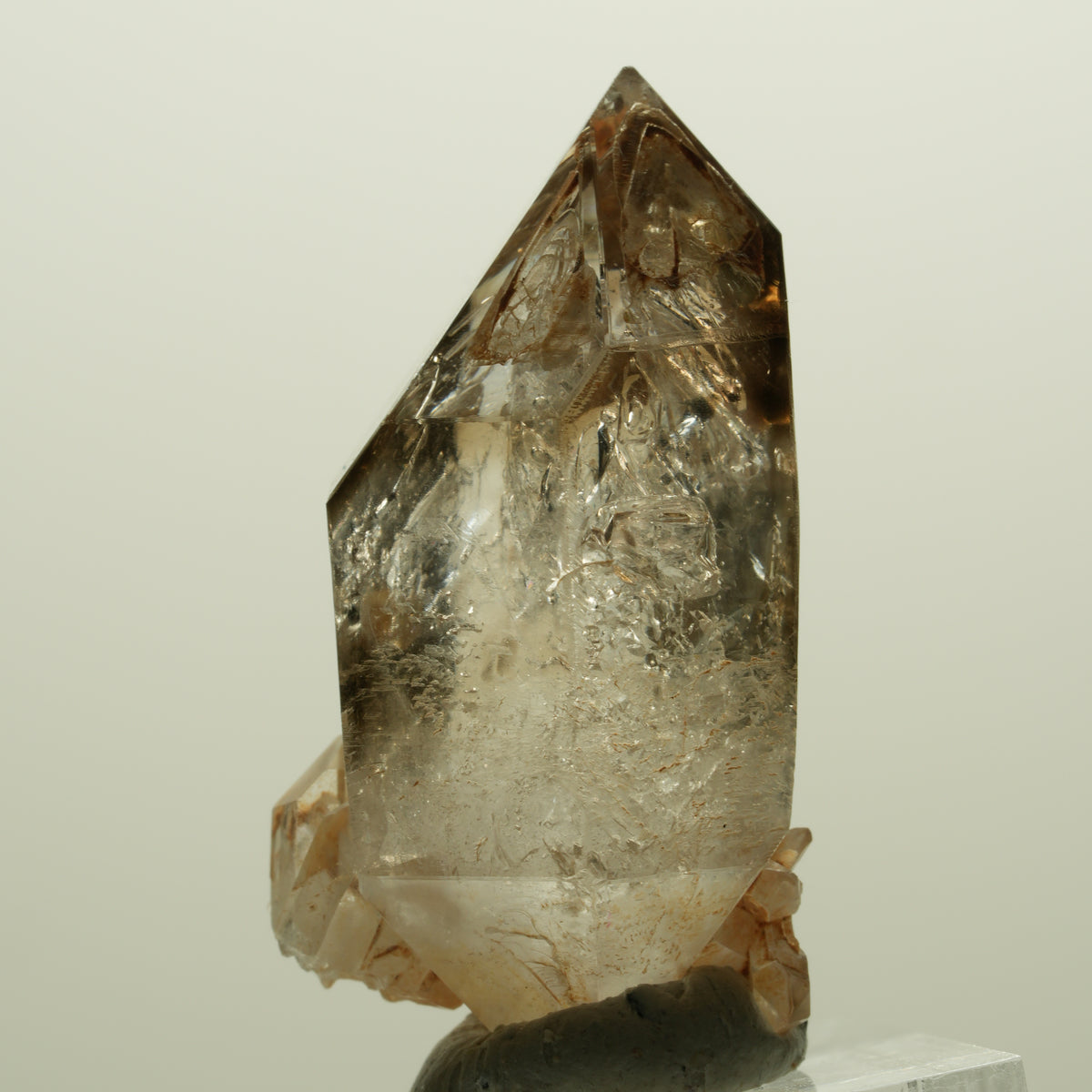 Skelett Phantom Rauchquarz Fenster Doppelender Spitze Goboboseb, Namibia 41*22*19mm #14988