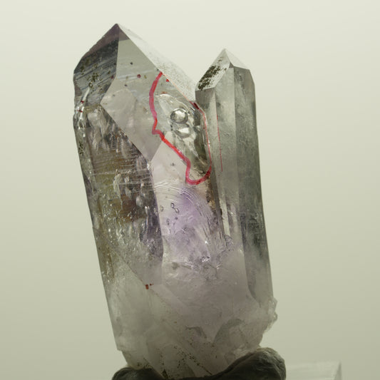 Enhydro Skelett Phantom Amethyst mit Prehnit, 1x Blase Streep Mine, Namibia 40*19*15mm #14993