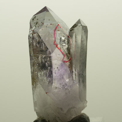 Enhydro Skelett Phantom Amethyst mit Prehnit, 1x Blase Streep Mine, Namibia 40*19*15mm #14993
