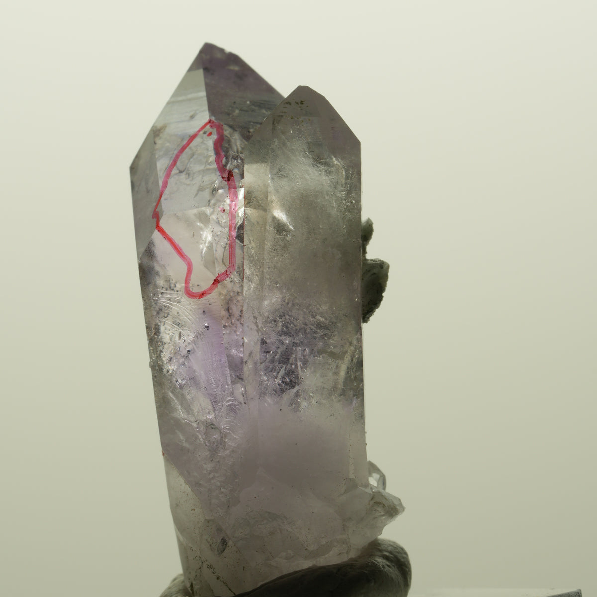 Enhydro Skelett Phantom Amethyst mit Prehnit, 1x Blase Streep Mine, Namibia 40*19*15mm #14993