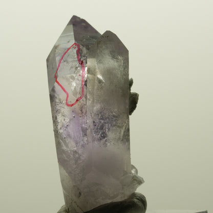 Enhydro Skelett Phantom Amethyst mit Prehnit, 1x Blase Streep Mine, Namibia 40*19*15mm #14993