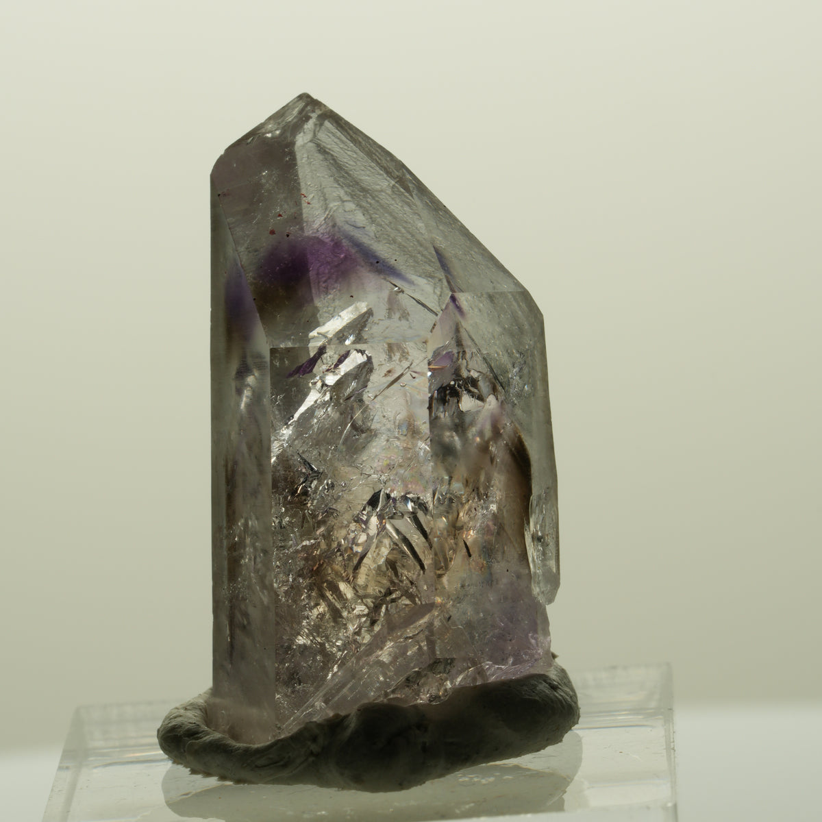 Harlekin Lemurian Phantom Amethyst Spitze Streep Mine, Goboboseb, Namibia 32*15*15mm #14994