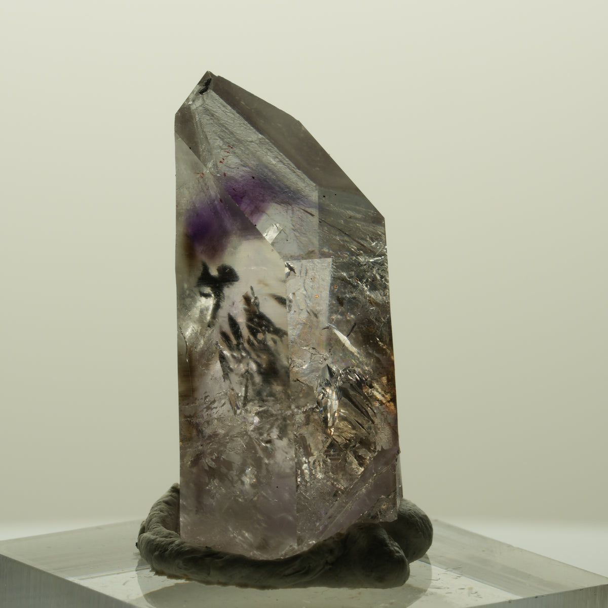 Harlekin Lemurian Phantom Amethyst Spitze Streep Mine, Goboboseb, Namibia 32*15*15mm #14994