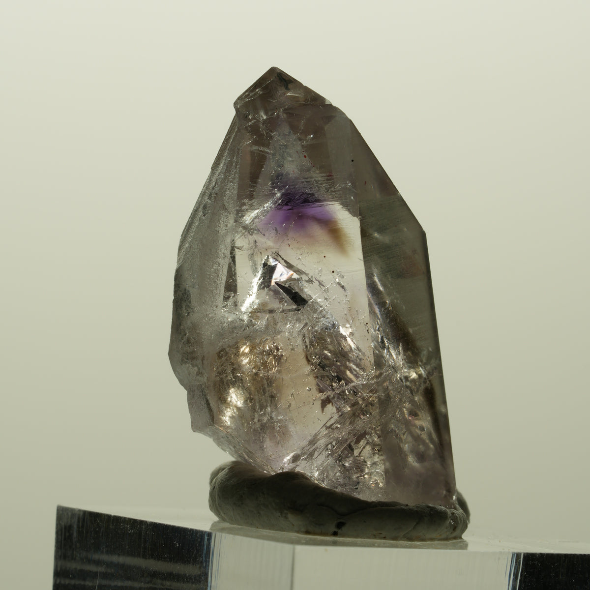 Harlekin Lemurian Phantom Amethyst Spitze Streep Mine, Goboboseb, Namibia 32*15*15mm #14994