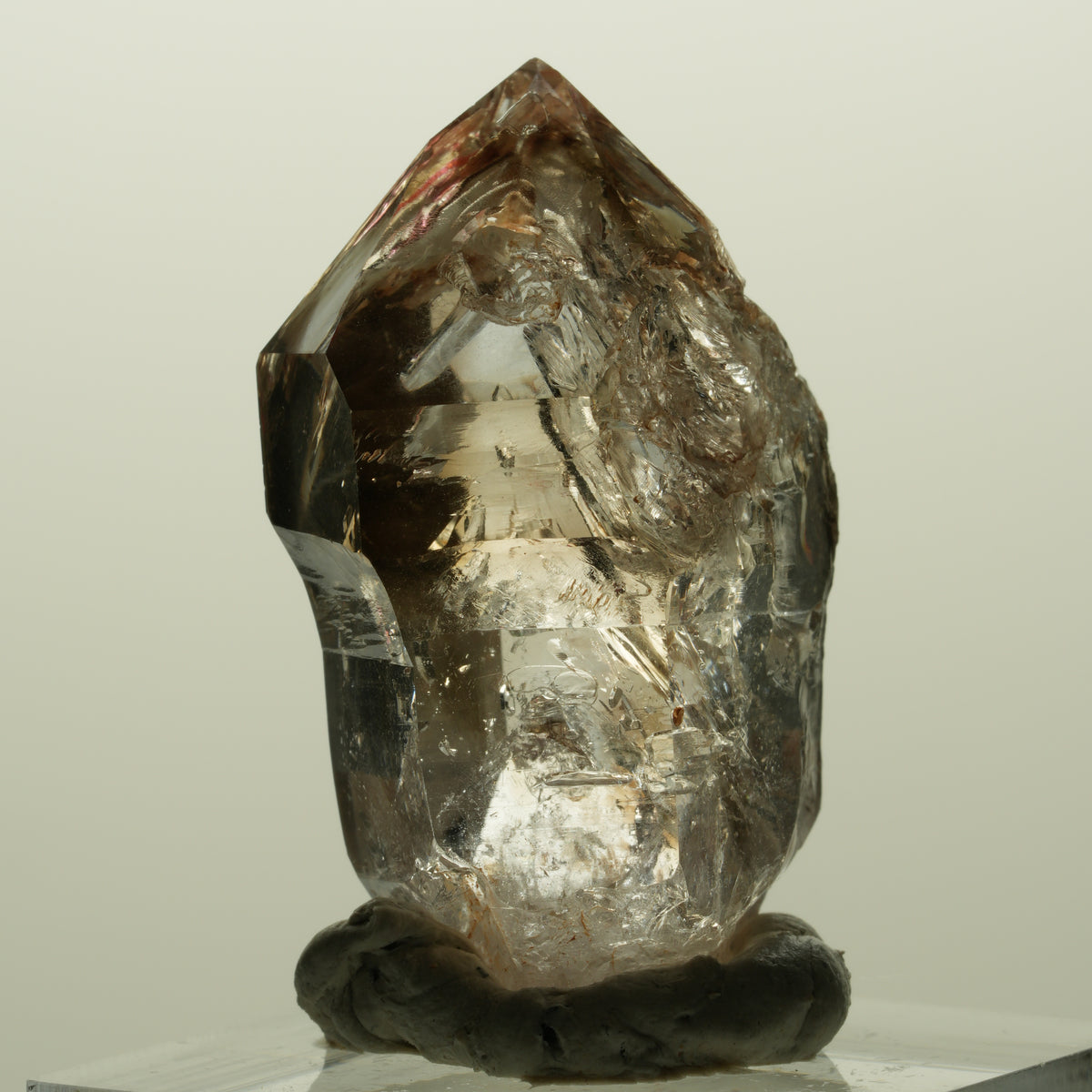 Enhydro Skelett Fenster Phantom Rauchquarz Zepter, 1x Blase Goboboseb, Namibia 36*23*18mm #14996