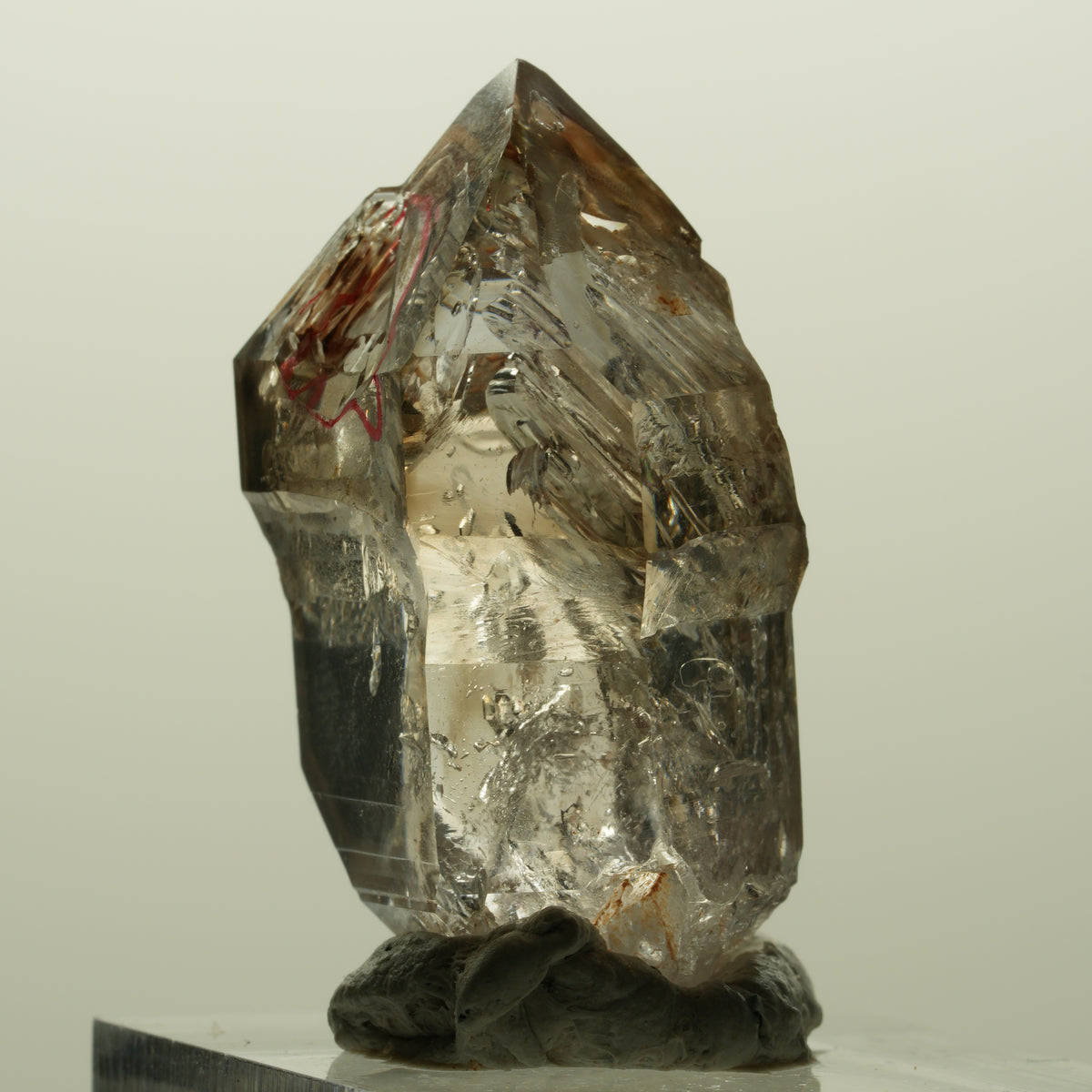 Enhydro Skelett Fenster Phantom Rauchquarz Zepter, 1x Blase Goboboseb, Namibia 36*23*18mm #14996