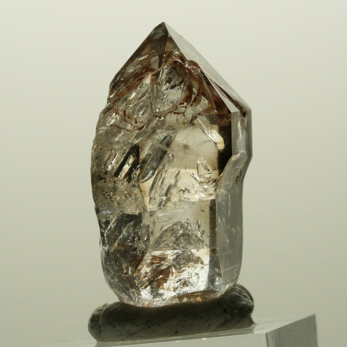 Enhydro Skelett Fenster Phantom Rauchquarz Zepter, 1x Blase Goboboseb, Namibia 36*23*18mm #14996