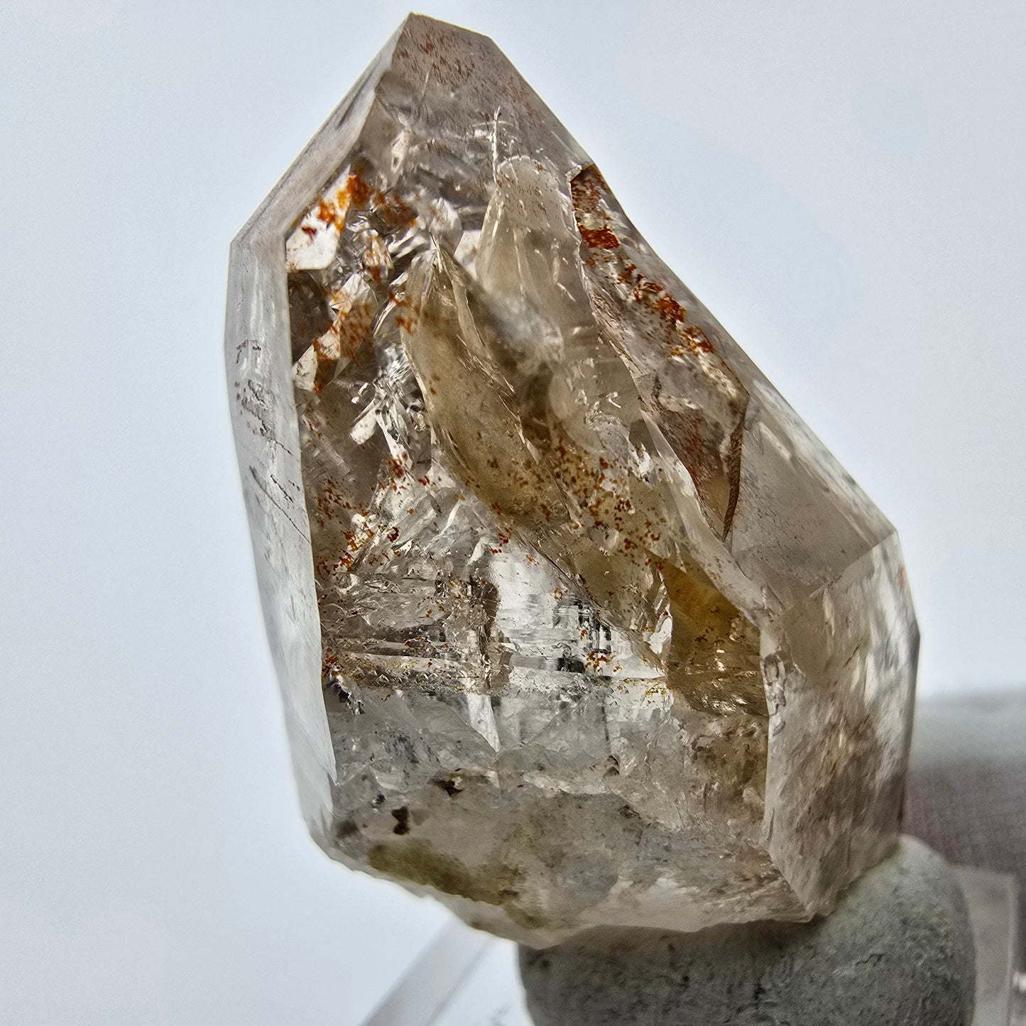 Enhydro Phantom Rauchquarz Zepter Spitze 2x Blase Goboboseb, Namibia 48*25*23mm